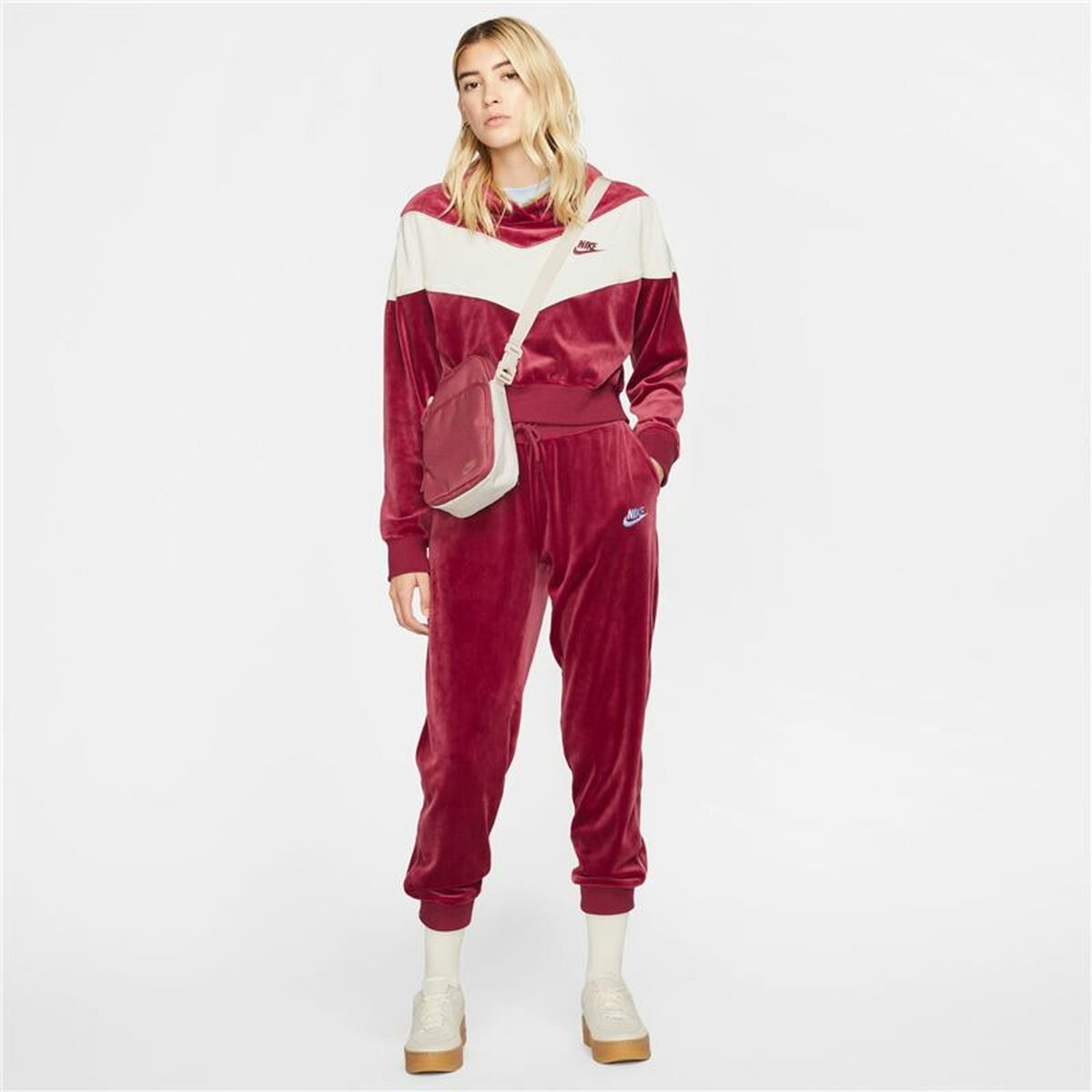 Damen-Hoodie Nike Sportswear Heritage Dunkelrot