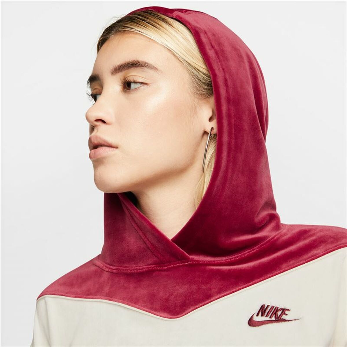 Damen-Hoodie Nike Sportswear Heritage Dunkelrot