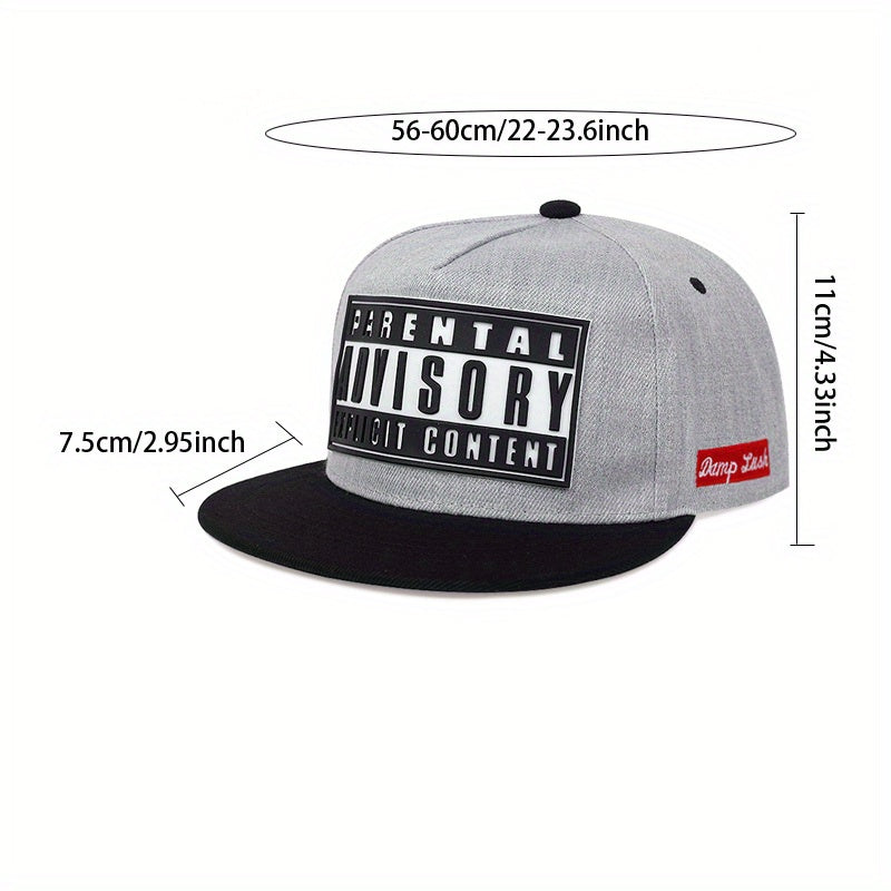 Polyester Snapback Cap, Adjustable Sports Baseball Hat with ADV Lettering, Casual Hip Hop Sunshade Dad Hat for Men and Women, Baseball Cap