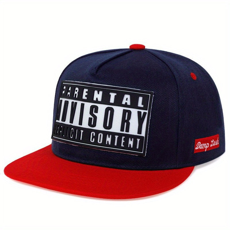 Polyester Snapback Cap, Adjustable Sports Baseball Hat with ADV Lettering, Casual Hip Hop Sunshade Dad Hat for Men and Women, Baseball Cap